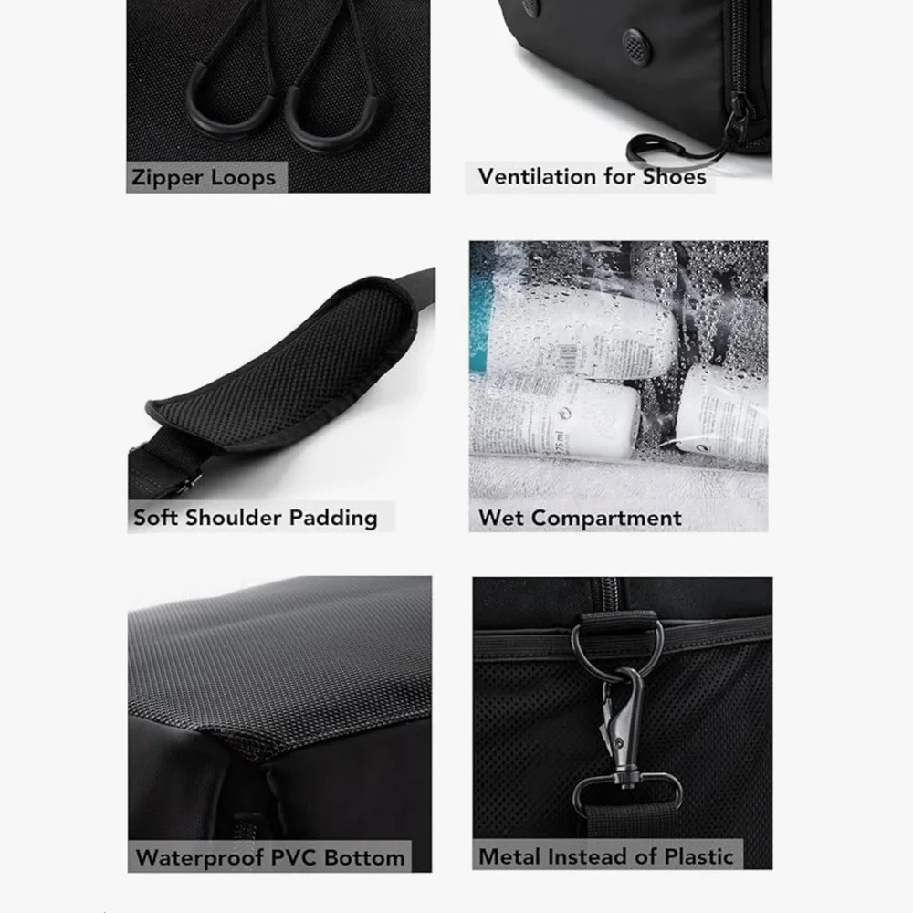 New Fitgriff Black Sports Gym V2 Duffel Bag with Shoe Compartment